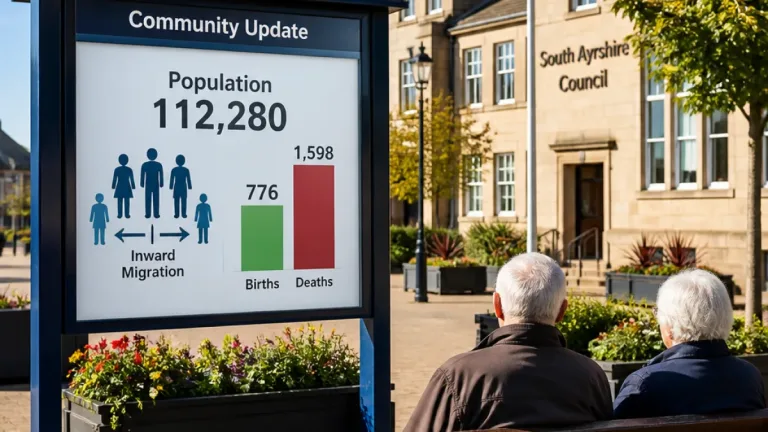 South Ayrshire population steady at 112,280 despite births lagging behind deaths