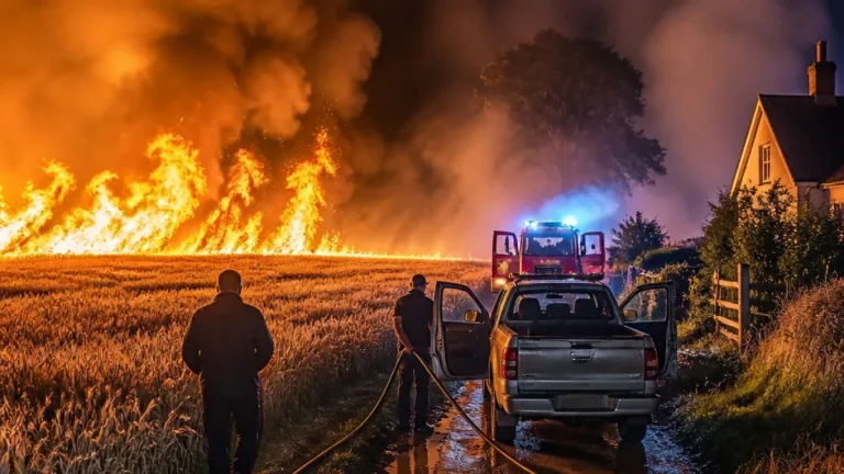 Surrey farmer describes ‘gutted’ reaction after wheat field destroyed in overnight blaze