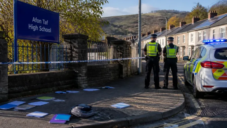 Teen arrested after reported knife incident outside Afon Taf High School