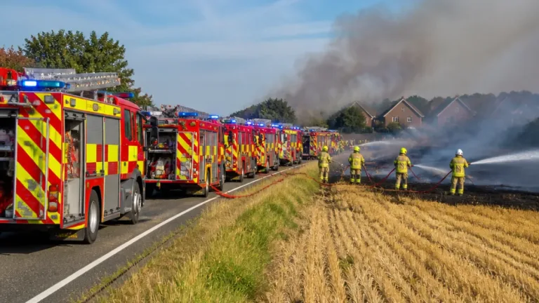 Ten fire crews bring large field blaze under control near Clifton