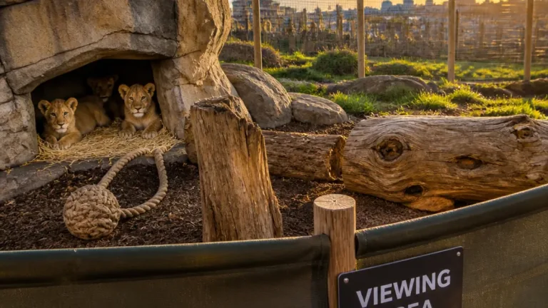 Three African lion cubs born at Blackpool Zoo — first in over a decade