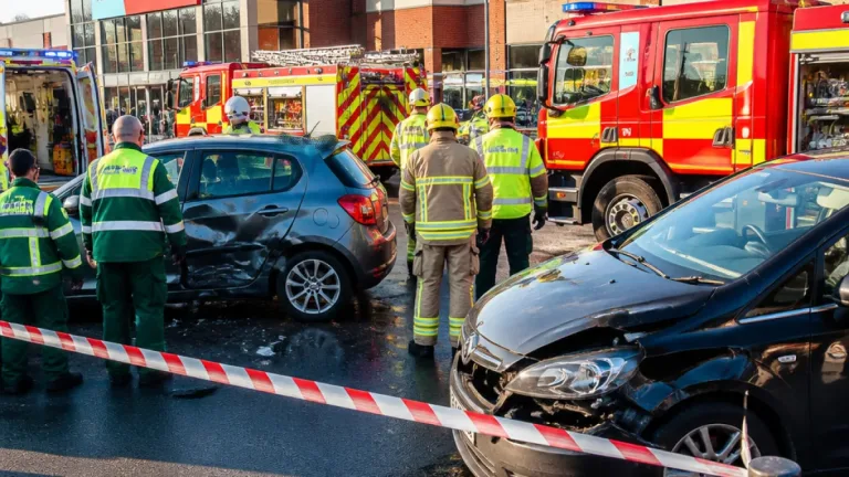 Two people hurt after two-car collision outside Home Bargains in Farnworth