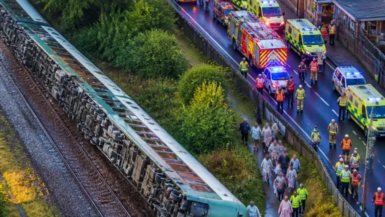 Two seriously hurt as Southern train with about 150 passengers derails near Lewes