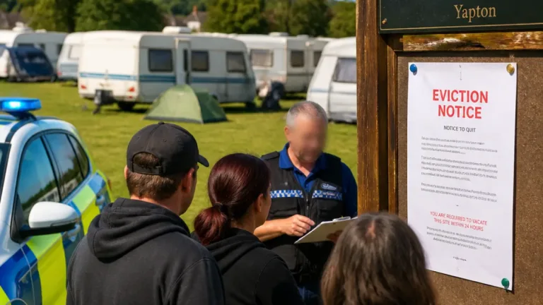 Unauthorised travellers set up camp on Yapton recreation ground as council moves to evict
