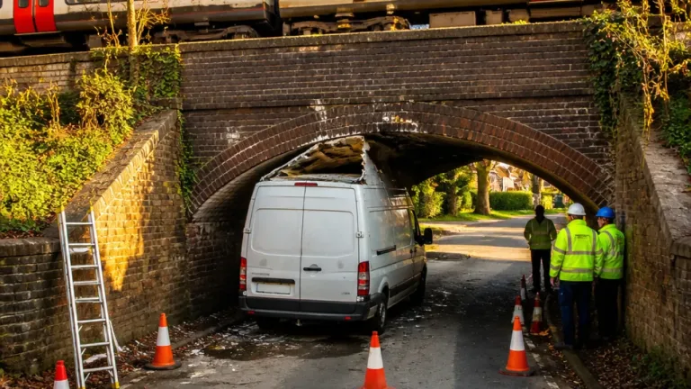 Vehicle strikes railway bridge between Westerfield and Woodbridge, causing train delays