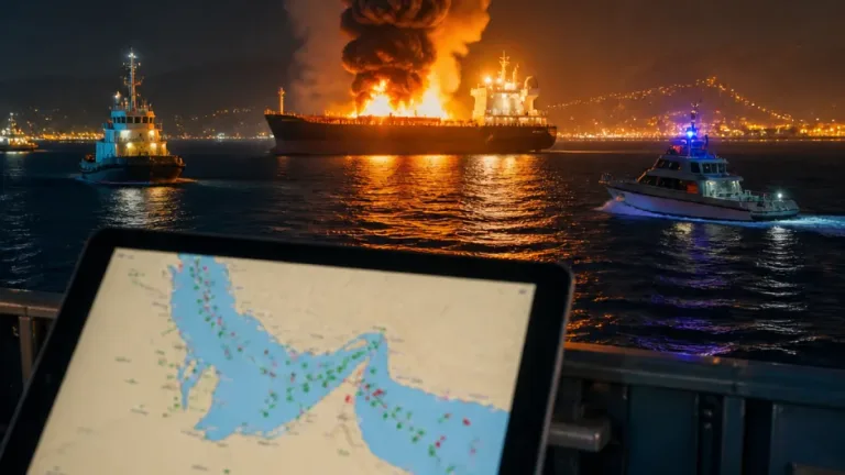 Vessel ablaze near Oman as UK monitoring escalates amid rising Gulf tensions