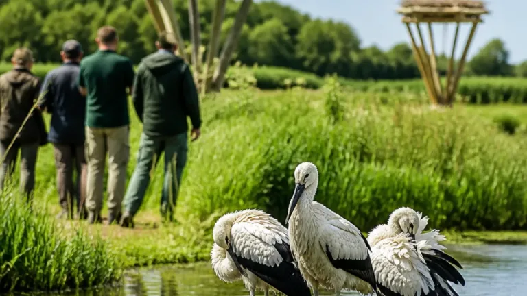 White storks released at Willington as Derbyshire hopes for breeding comeback