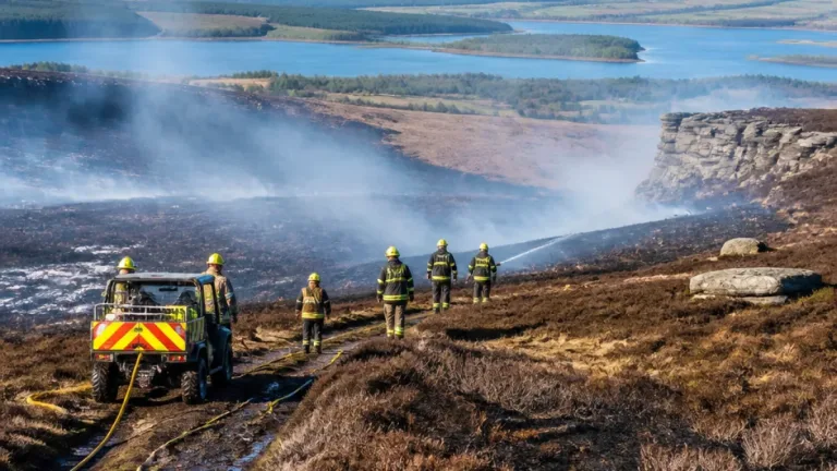 Wildfires continue to burn across Manchester moorland a fortnight on