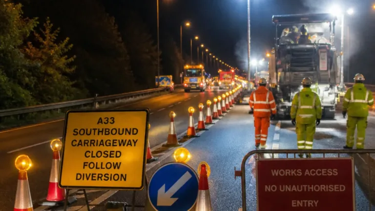 Winchester commuters warned of five-night A33 overnight closure and long diversions