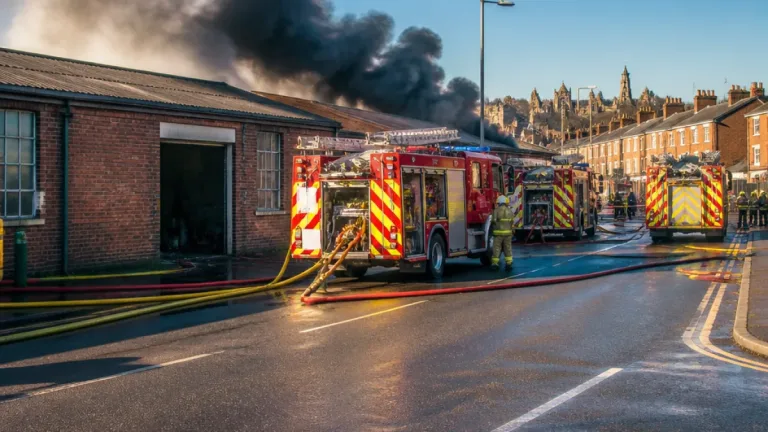 Workshop blaze sends plume over Stoke-on-Trent skyline as crews call incident accidental
